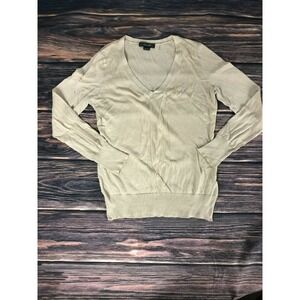 Christopher Fischer Mens Size Medium Beige Long Sleeve V Neck Top Knit